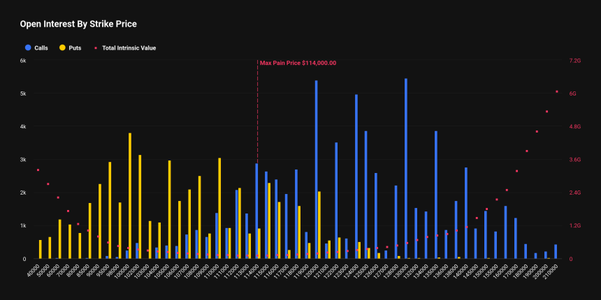 [비트 옵션 동향] 134억 달러 옵션 만기 임박…최대 고통가는 '11만4000달러'