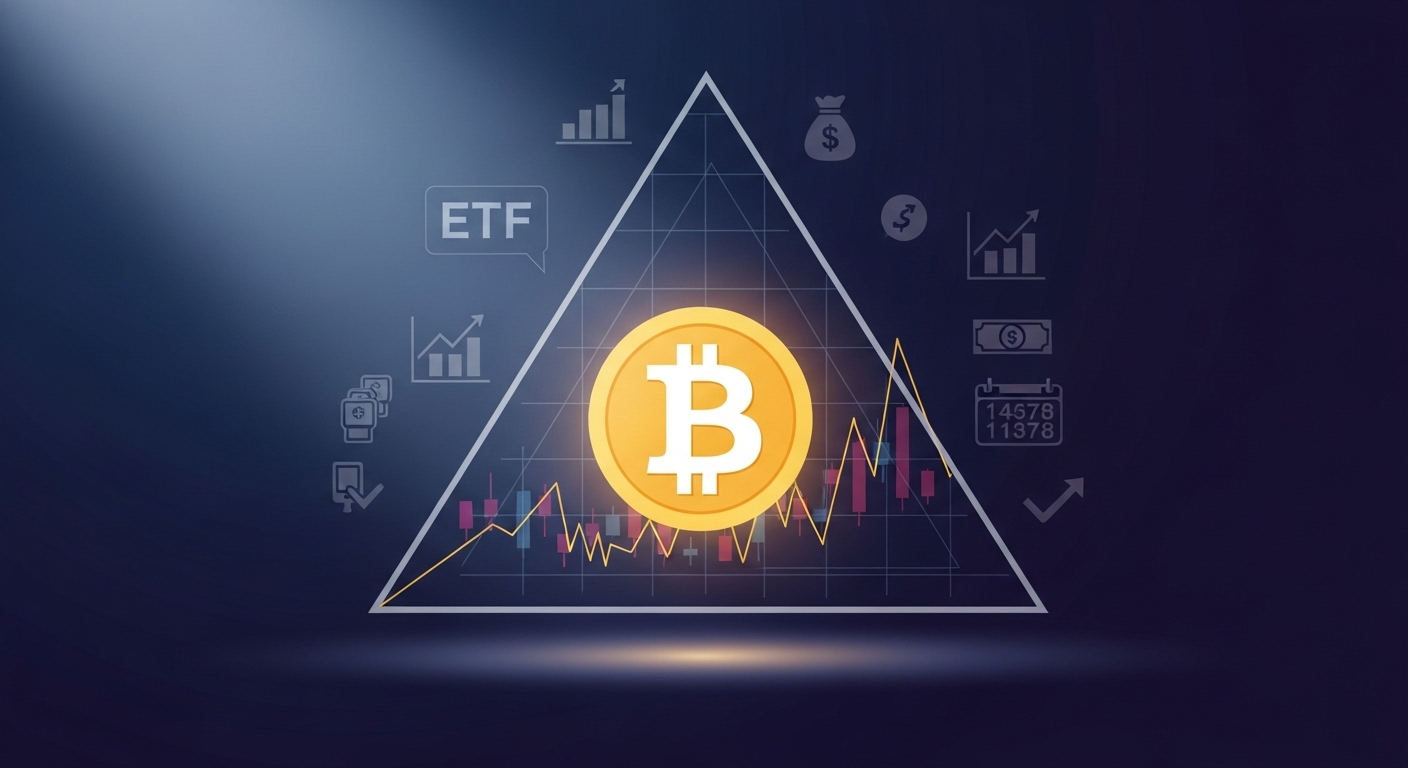 비트코인, '삼각수렴' 진입…ETF 유입 속 단기 돌파 여부 주목