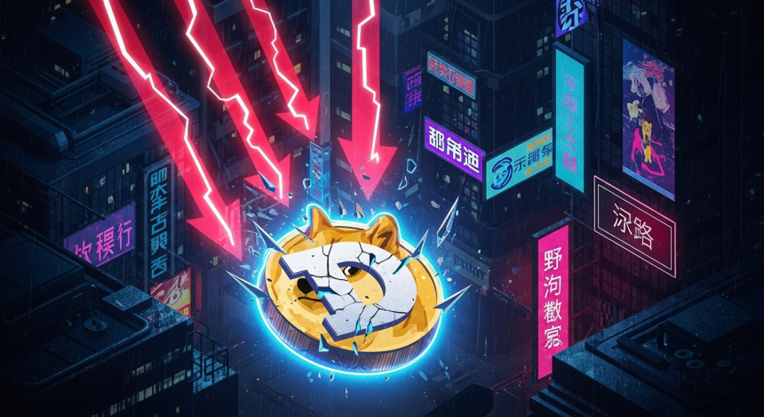  도지코인($DOGE), 데스 크로스 후 24% 급락…암호화폐 시장 26조 청산 충격