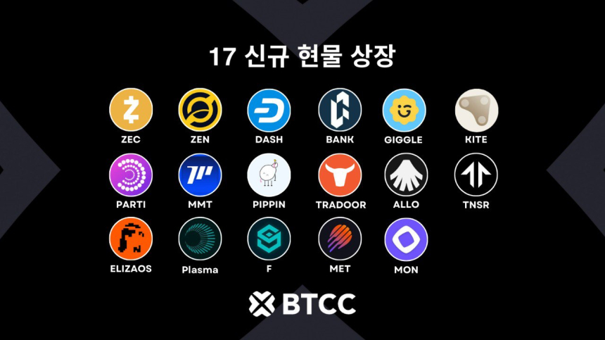 BTCC, 현물 거래 대규모 확장…Zcash·Dash 등 17개 신규 거래쌍 상장