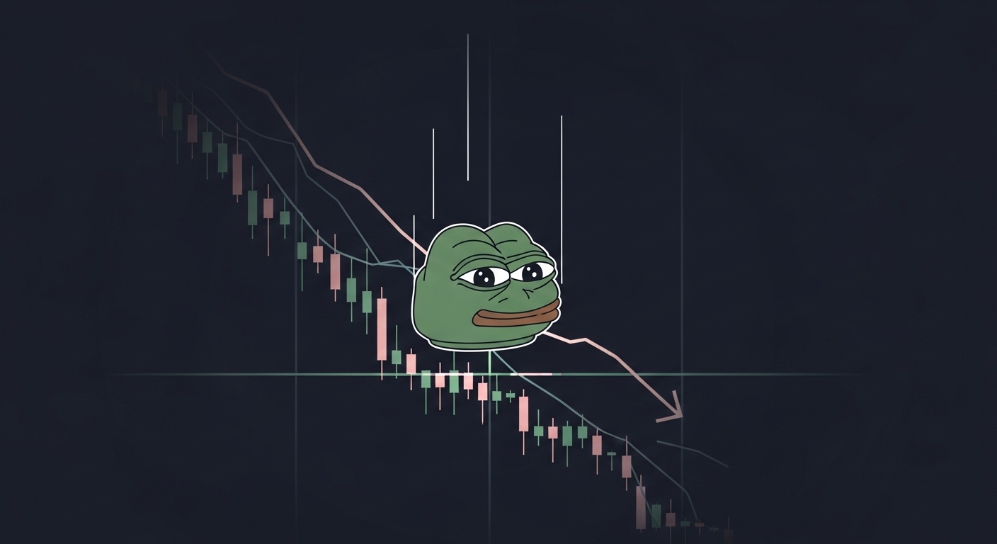 페페(PEPE), ‘헤드 앤 숄더’ 형성…기술적 하락 신호에 최대 66% 추가 하락 가능성