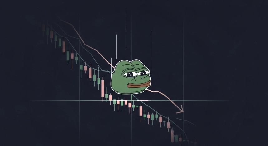 페페(PEPE), ‘헤드 앤 숄더’ 형성…기술적 하락 신호에 최대 66% 추가 하락 가능성