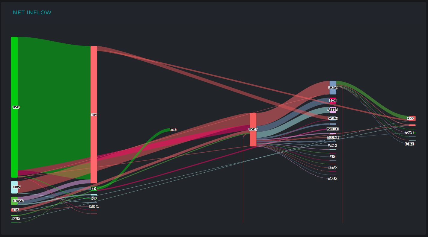 [크립토 인앤아웃] 달러 자금 2억 상당 BTC 유입...USDT엔 5억 달러 결집