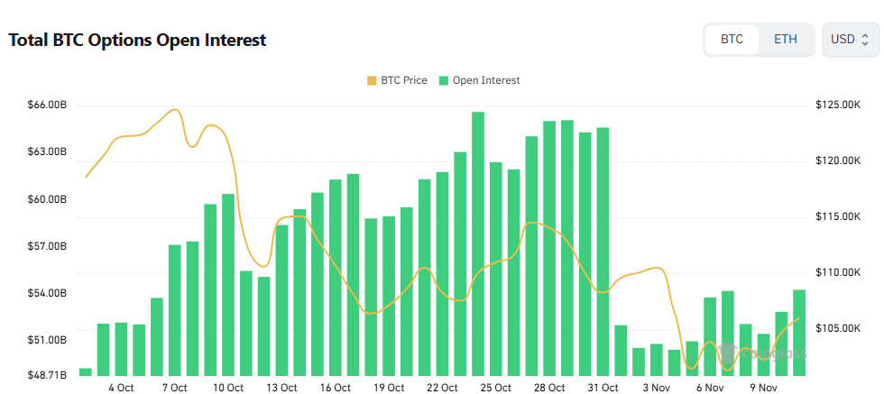 [비트 옵션 데일리] 미결제약정 542억 달러 돌파…최다 거래 8만 달러 풋옵션