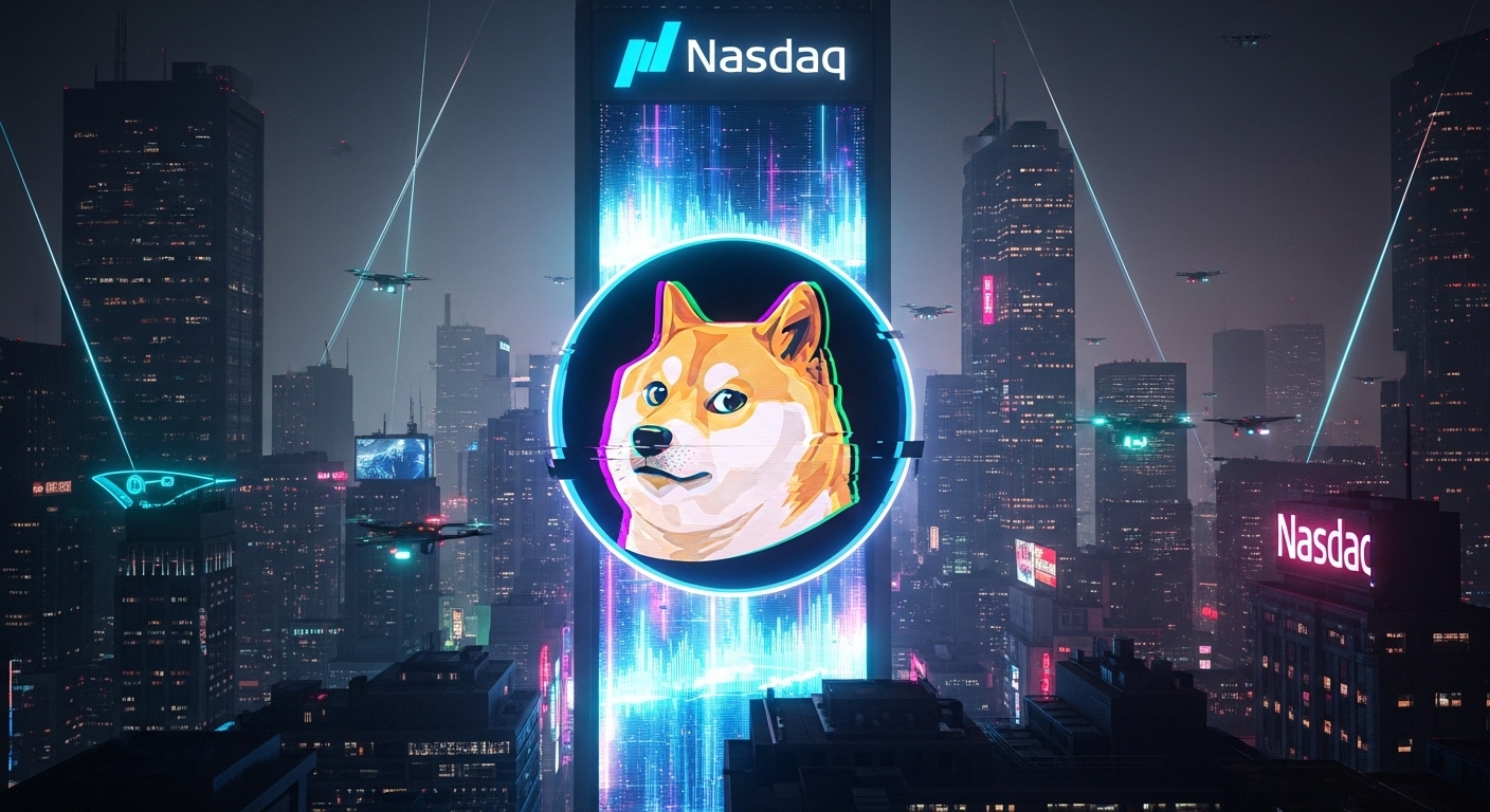 도지코인($DOGE), 나스닥 전광판 데뷔…레버리지 ETF 상장으로 기관 투자 본격화