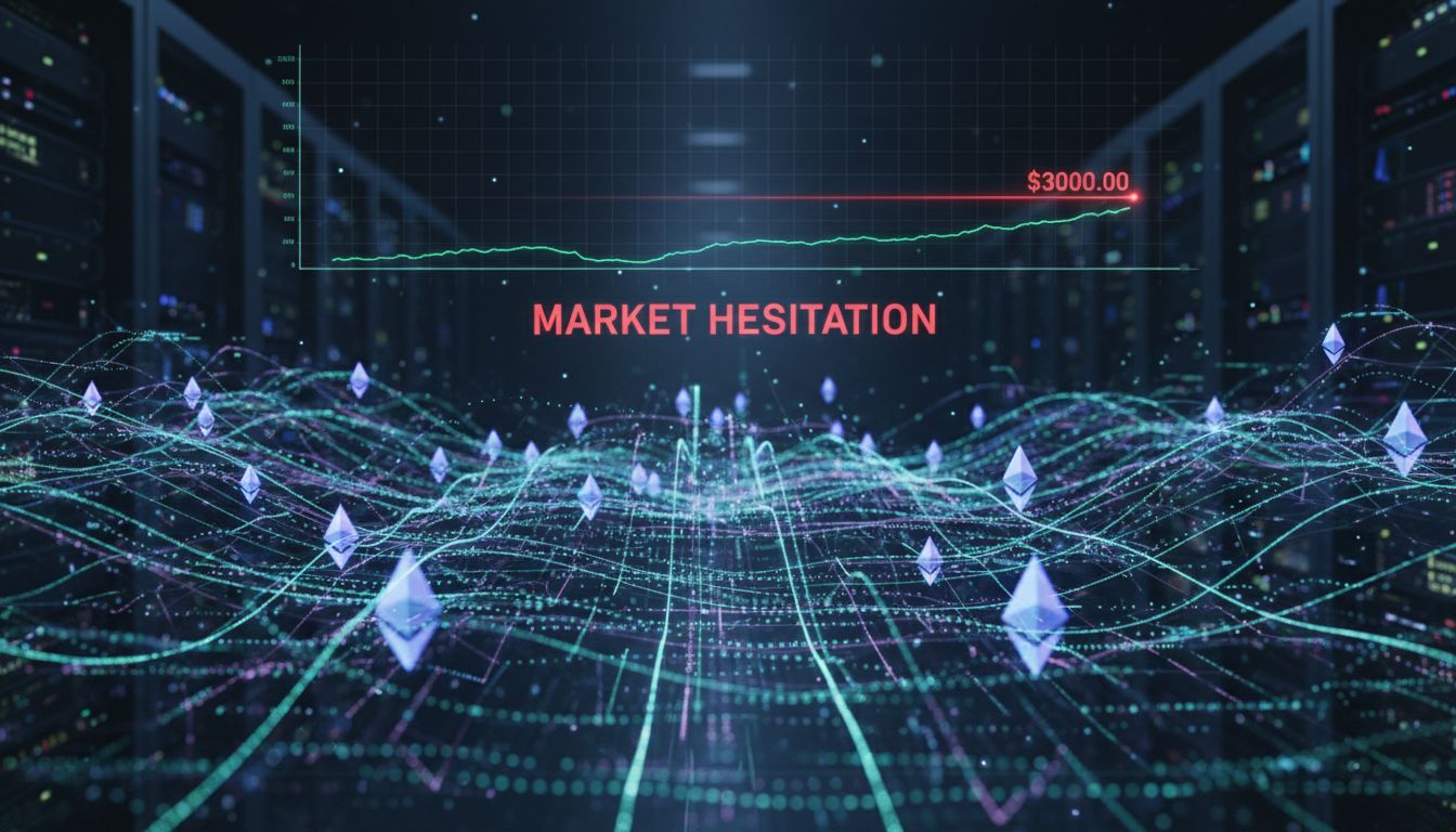이더리움 온체인 활동 사상 최고…가격은 3,000달러 벽 앞 답보