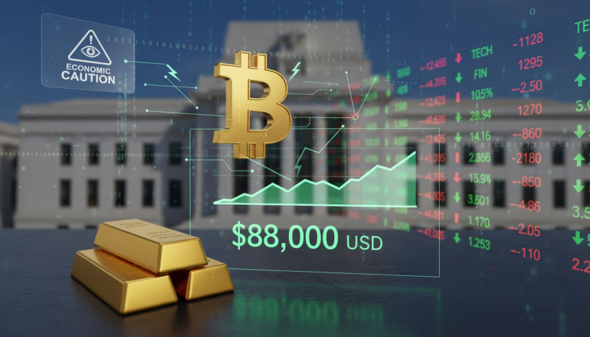  비트코인, 8만 8,000달러 선서 숨 고르기…美 연말 랠리 기대에 증시·금값 동반 강세