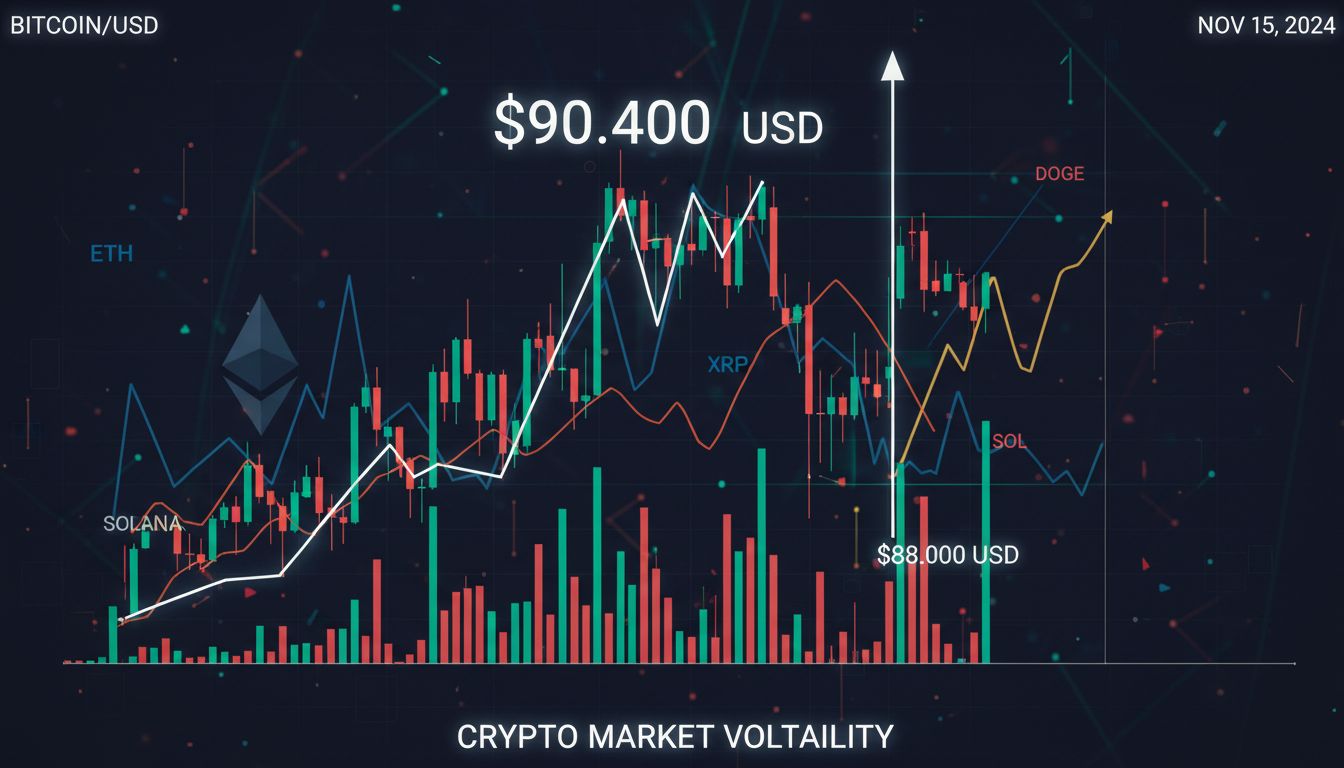 비트코인 6번째 9만 달러 돌파 실패…시총 10조 원 급등락
