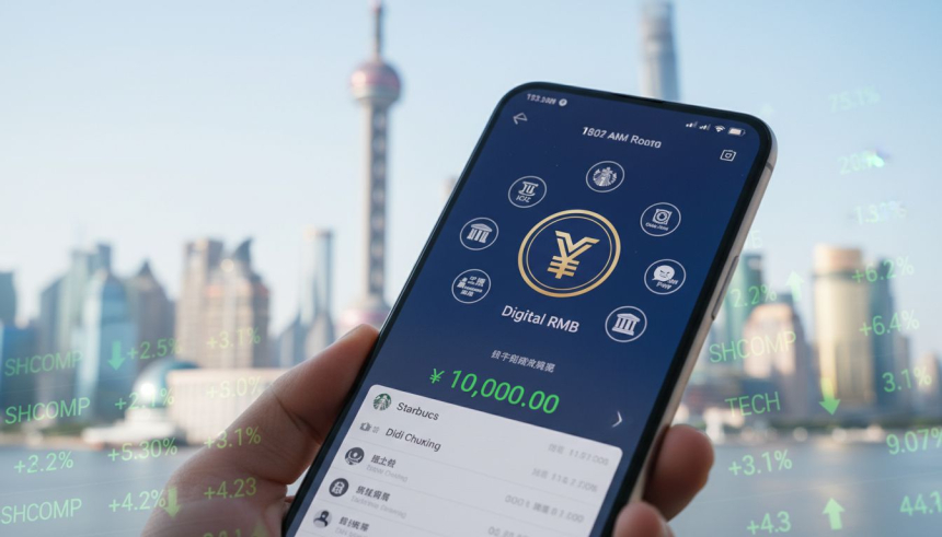  디지털 위안 지갑에 이자 지급…중국 증시 1,442억 원 몰렸다
