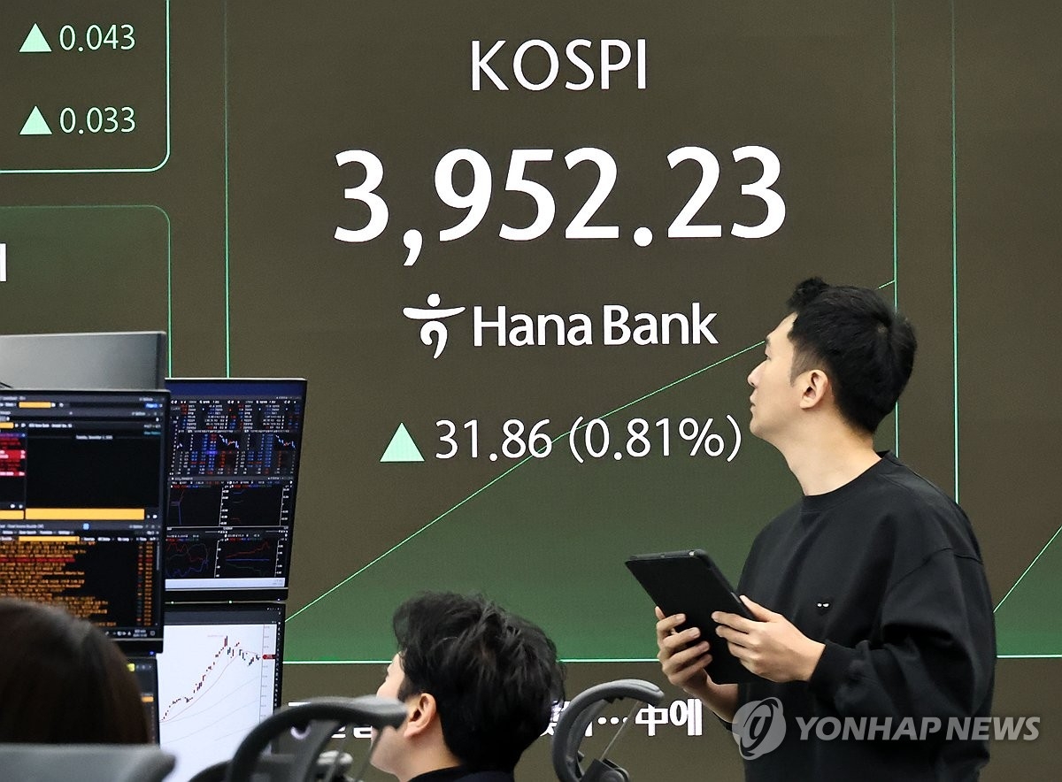 코스피, 외국인·기관 매수에 3,950선 재돌파…반도체 중심 강세