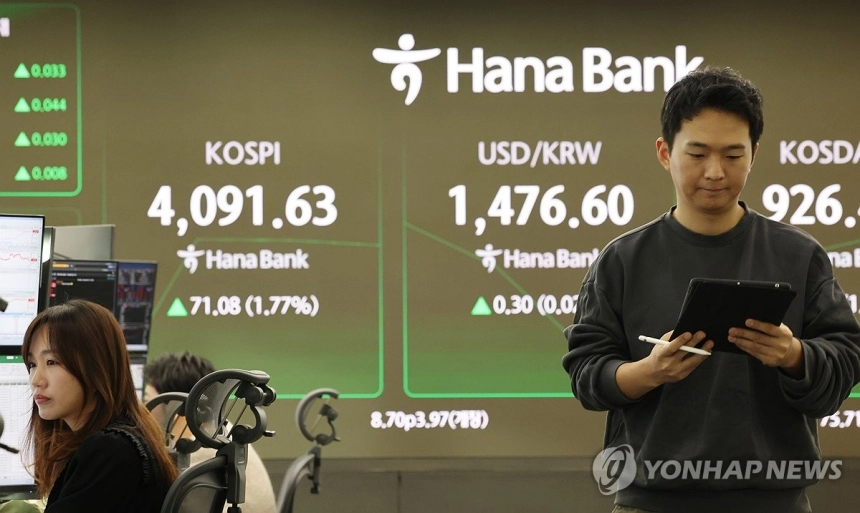 코스피, 산타 랠리 타고 4,100선 눈앞…외국인·기관 '쌍끌이 매수'