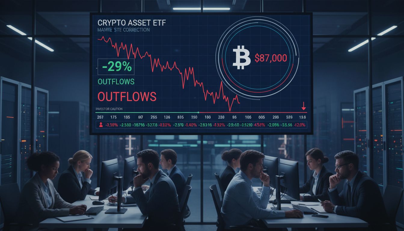 비트코인 $BTC, 8만 7천 달러선 유지…ETF 자금 유출에 시장 심리 ‘위축’