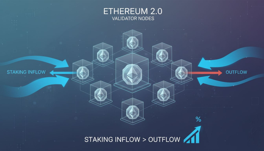  이더리움($ETH) 스테이킹 전환…6개월 만에 입금이 출금 앞질러