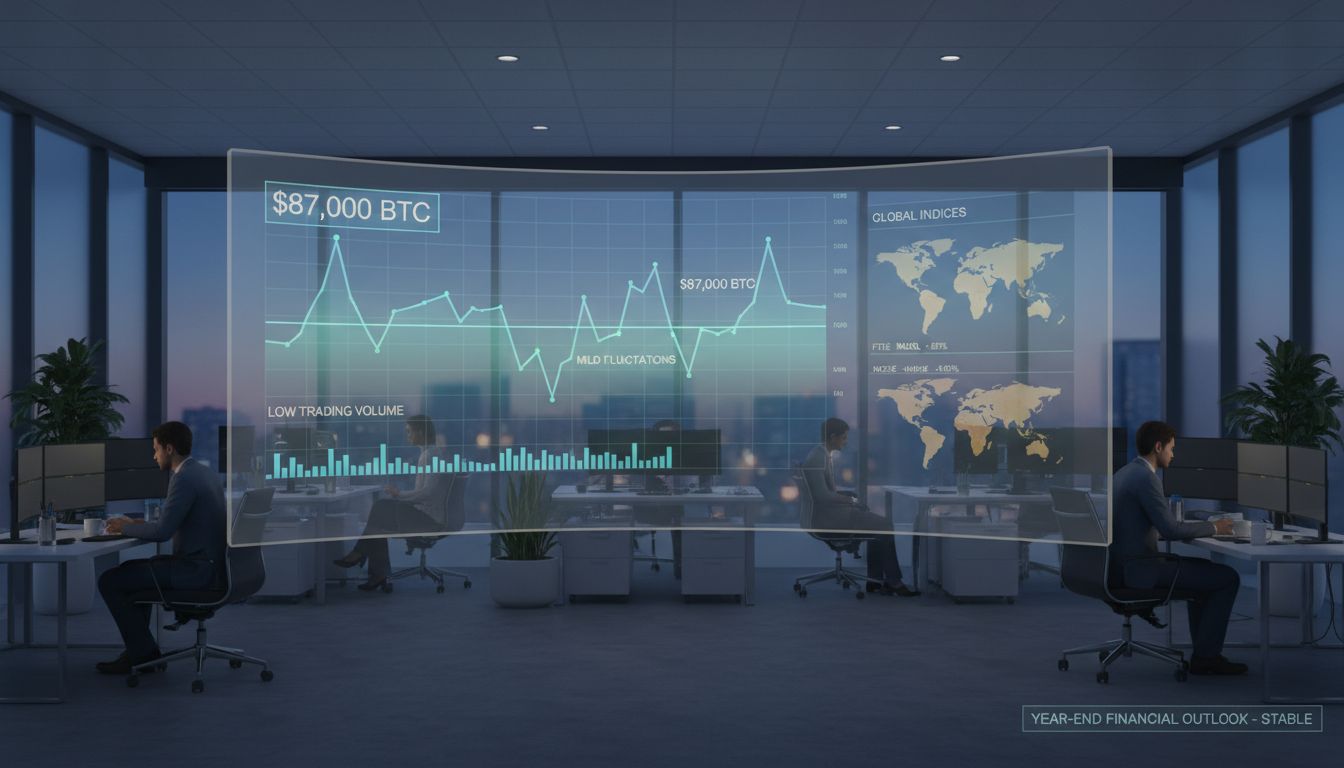 비트코인 $87,000선 지지... 연말 거래량 감소 속 '숨 고르기' 장세