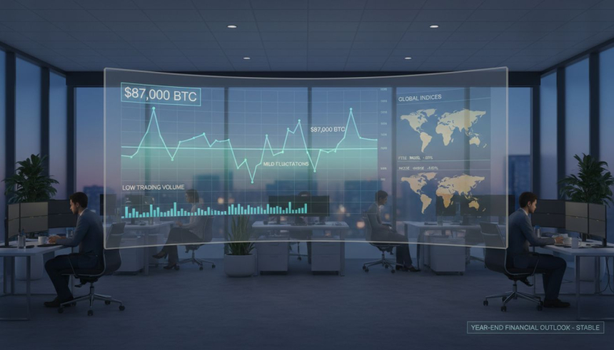  비트코인 $87,000선 지지... 연말 거래량 감소 속 '숨 고르기' 장세