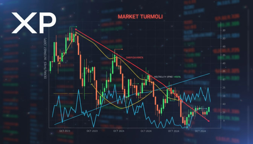  XRP 파생상품 OI 55% 급감…레버리지 청산 후 현물 중심 전환 흐름