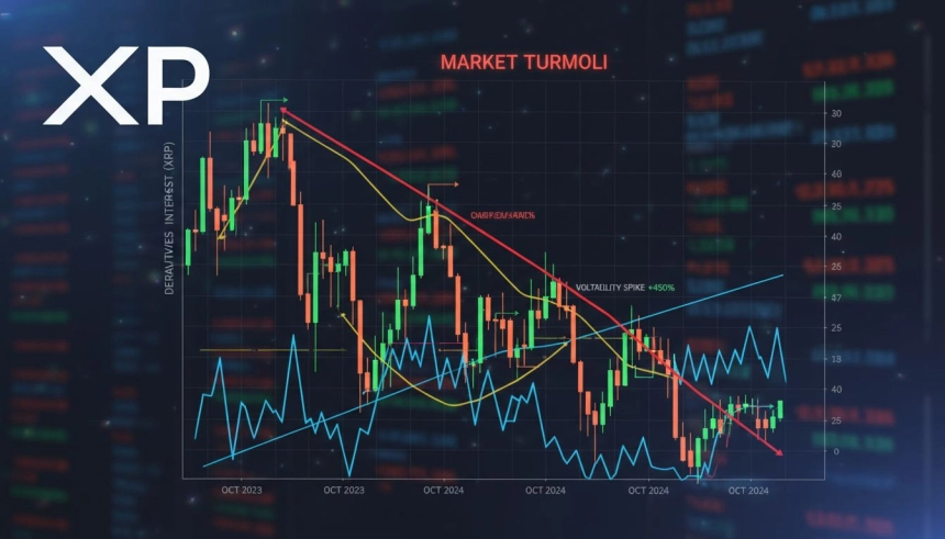 XRP 파생상품 OI 55% 급감…레버리지 청산 후 현물 중심 전환 흐름