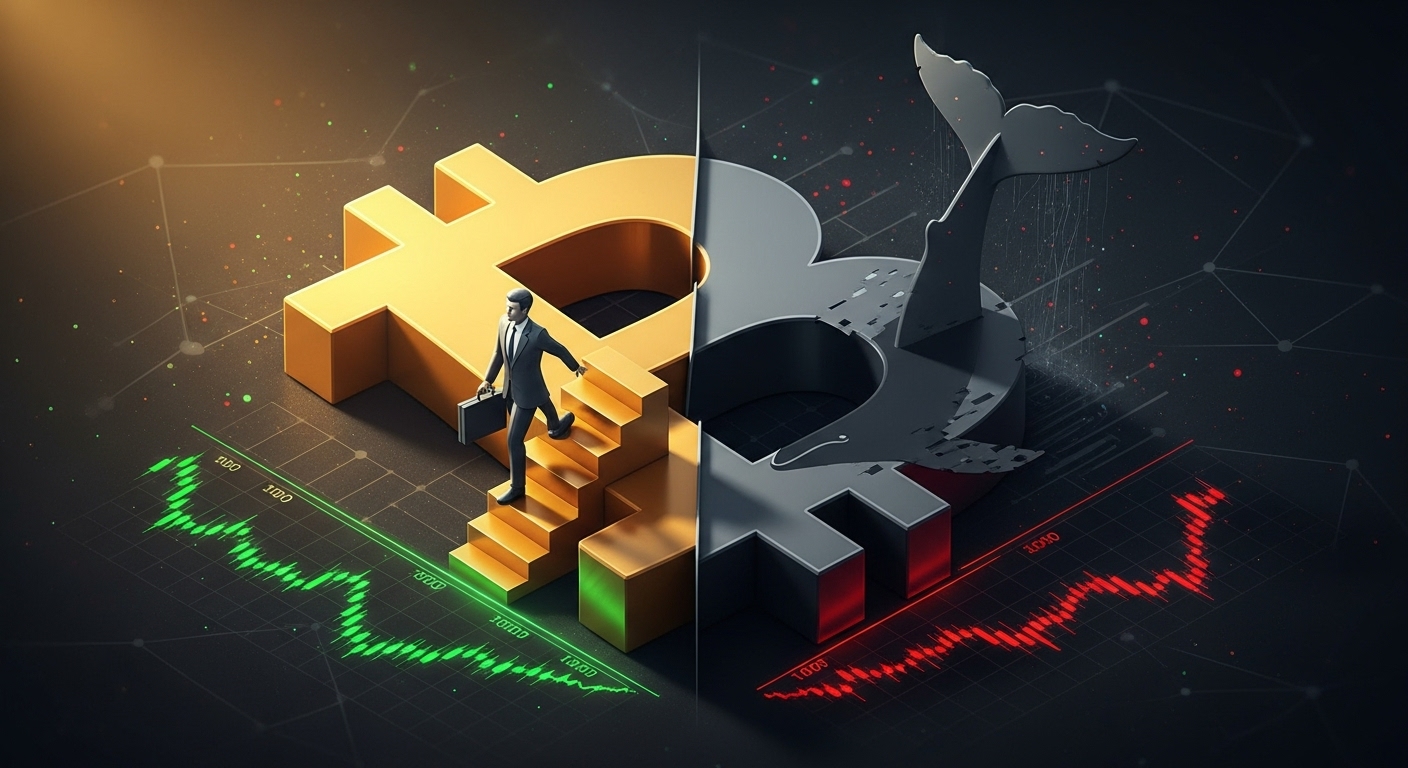 비트코인 $BTC 8만 5,000달러 지지 공방…기관은 매수, 고래는 매도