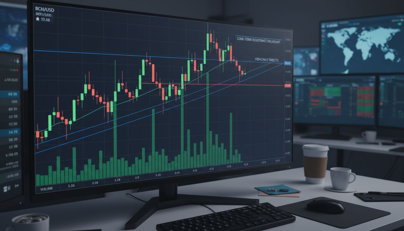 비트코인캐시(BCH), 4년 만에 주요 저항 돌파 시도…최대 960달러 전망도