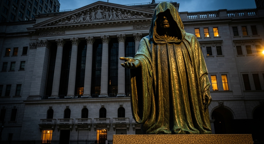  비트코인 창시자 사토시 조각상, 월가 심장부 NYSE에 설치… 전통 금융과 암호화폐의 상징적 접점