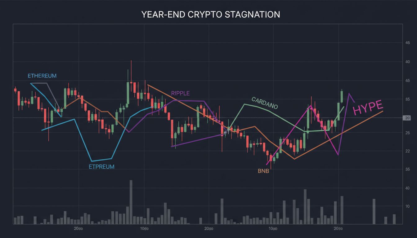 이더리움·리플·에이다, 주요 지지선 무너지며 약세 지속…연말 거래량 저조