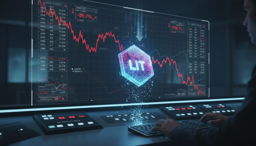  LIT 토큰, 6.75억 달러 에어드롭 후 22% 급락…‘즉시 매도’가 가격 눌렀다