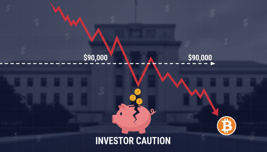  비트코인($BTC), 9만 달러 붕괴…연준 불확실성과 고금리가 하방 압력