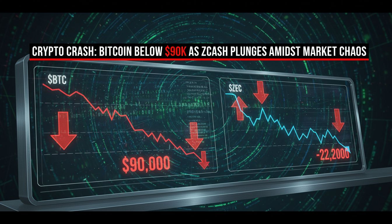 비트코인 9만 달러 하회…제트캐시 하루새 20% 폭락
