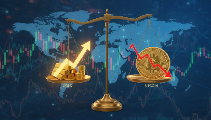  5,000달러 돌파한 금… 8만 달러 붕괴 앞둔 비트코인, '스프링 반등' 올까