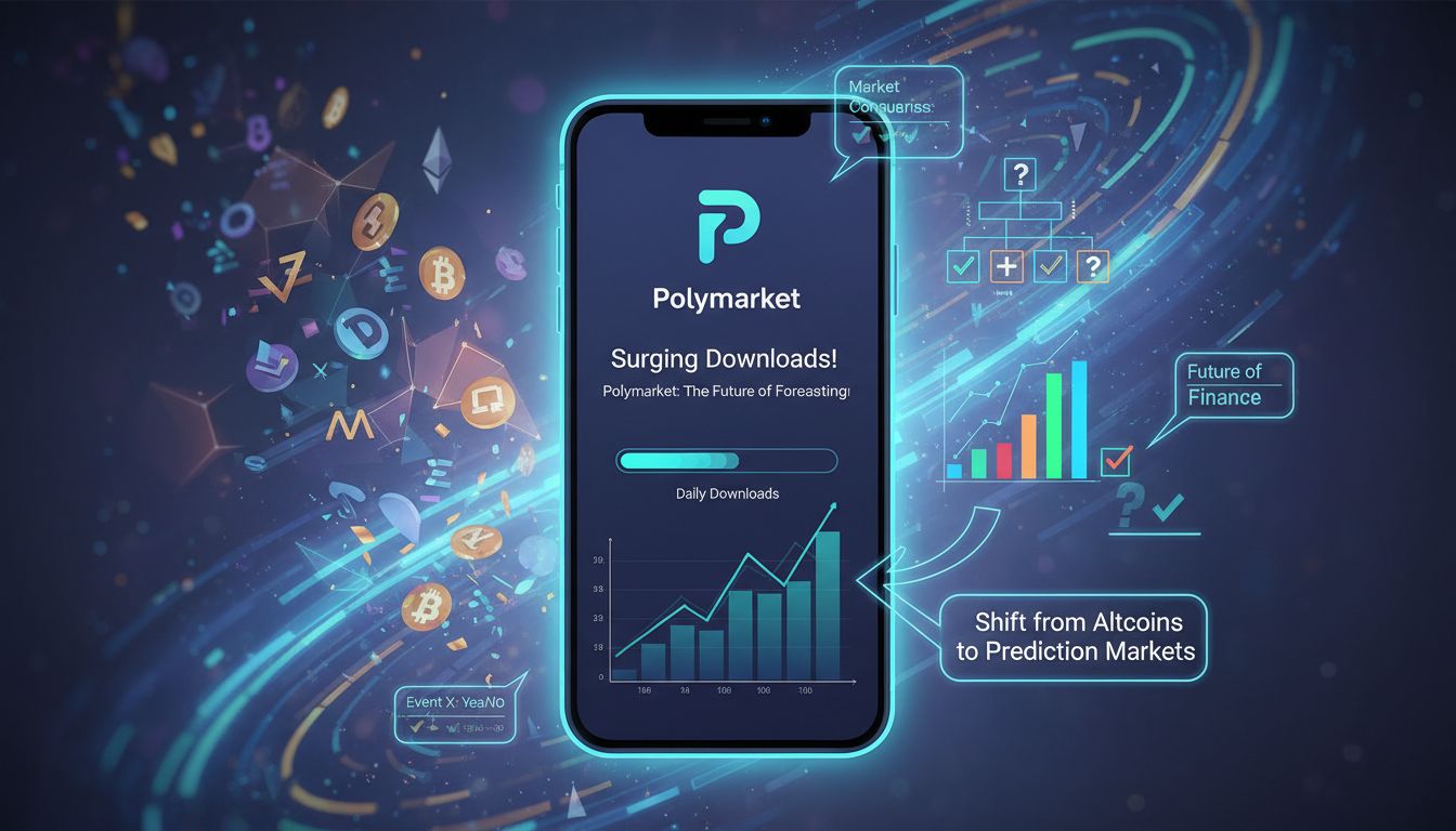폴리마켓 앱 설치 1,200% 급등…예측 시장에 밀려난 암호화폐 투기