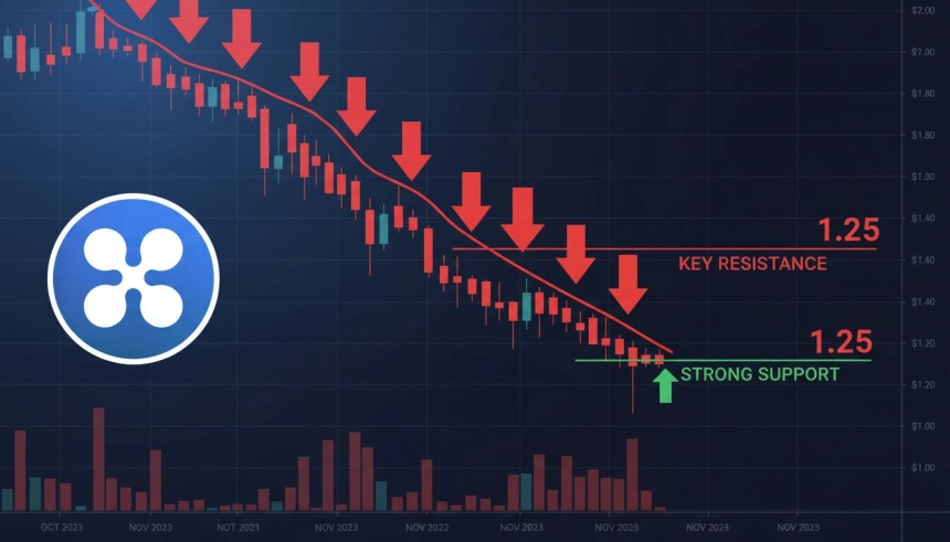 XRP, 1.80달러 지지선 위태…중기 하락 압력 커진다