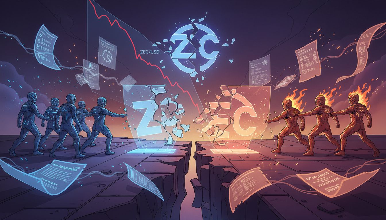 Zcash 개발 조직 분열로 ZEC 16% 급락…비영리 규정이 발단