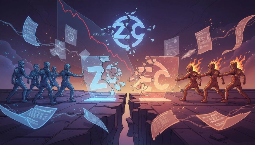 Zcash 개발 조직 분열로 ZEC 16% 급락…비영리 규정이 발단