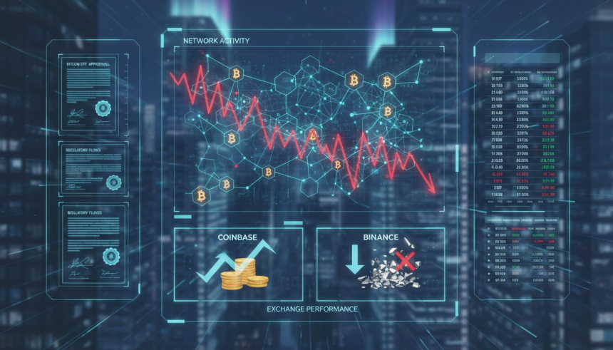  비트코인 거래량 3년째 감소…ETF 쏠림 속 온체인 활동 둔화