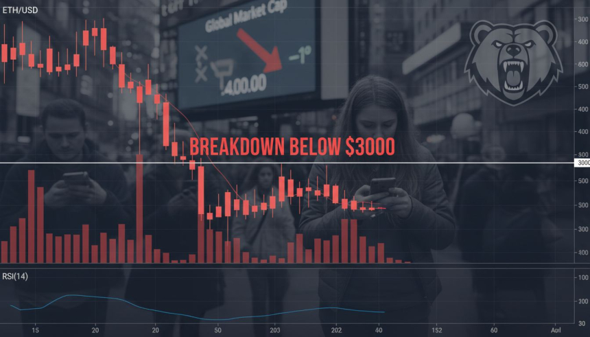  이더리움 $3,000 붕괴…중장기 하락 전환 신호 커진다
