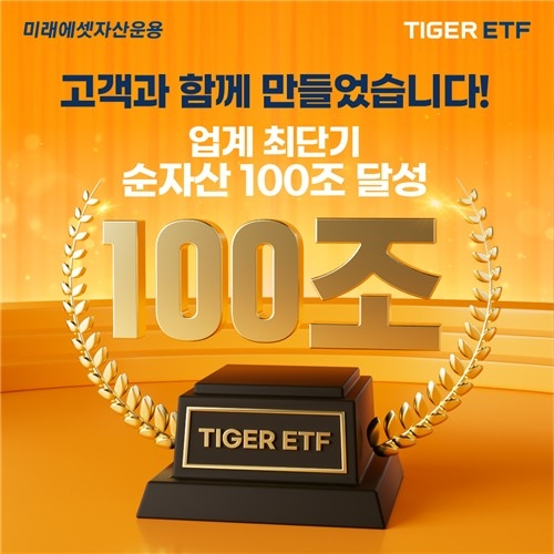 TIGER ETF, 순자산 100조 원 돌파…개인투자자 열풍에 성장 가속