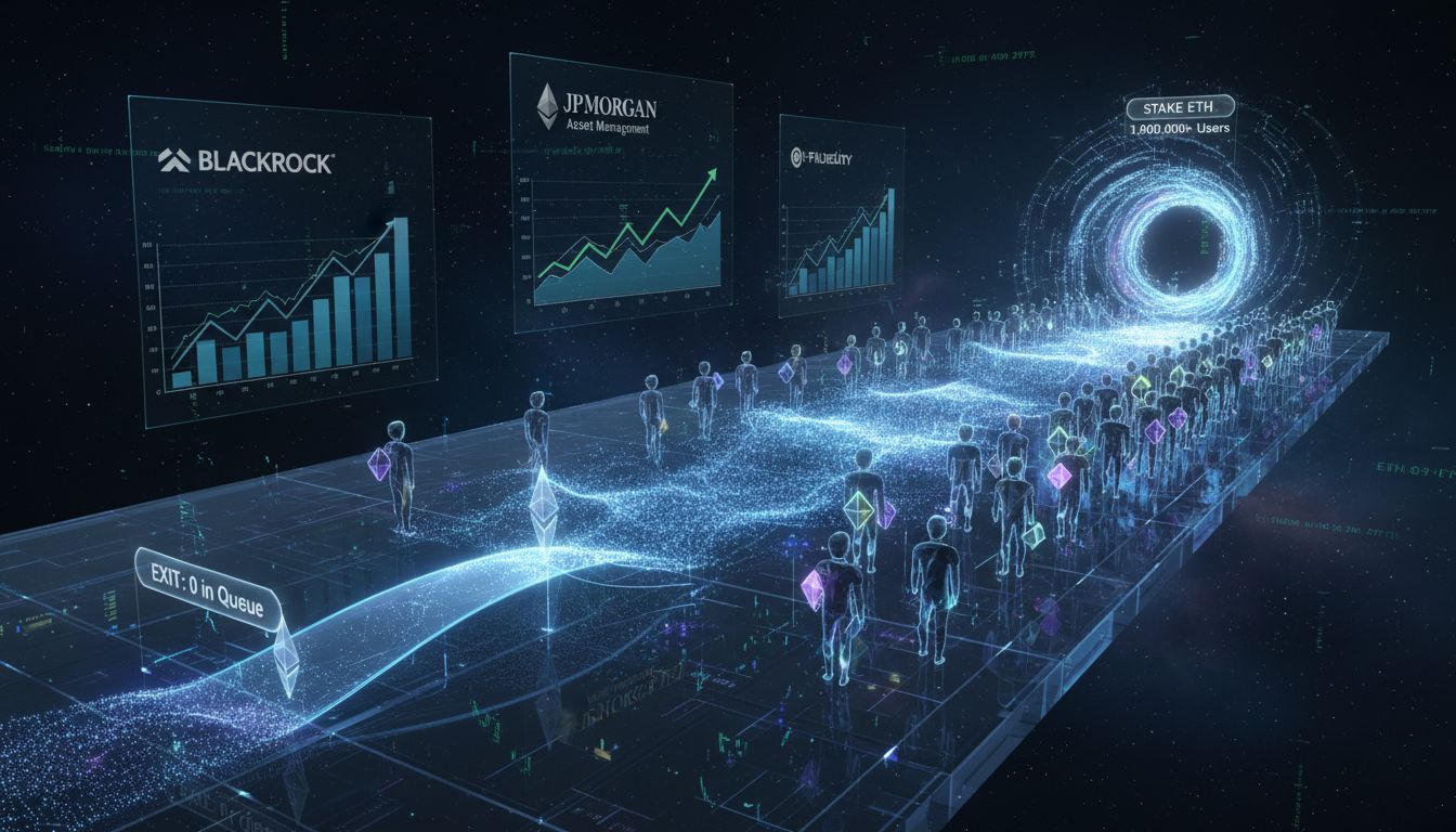 이더리움($ETH) 스테이킹 전환 뚜렷…'퇴장 대기 0'에 장기 보유 신호 강화