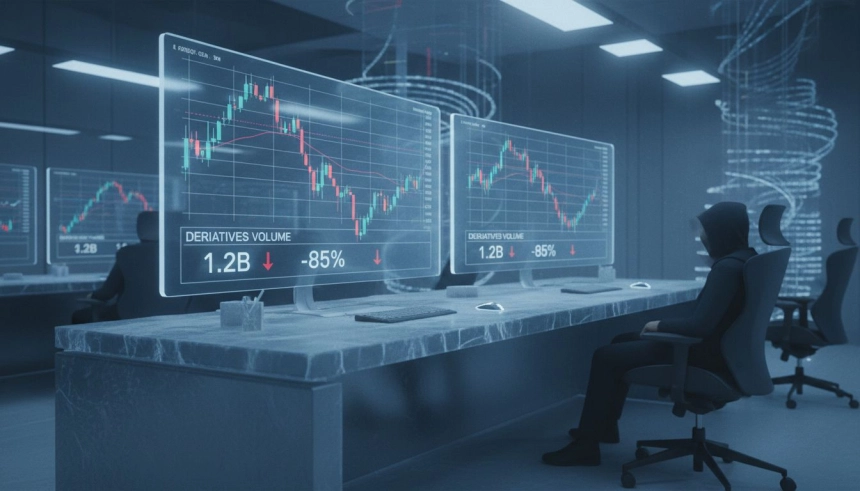 암호화폐 파생상품 거래량, 2025년 12월 연중 최저… '레버리지 축소와 투자심리 위축'