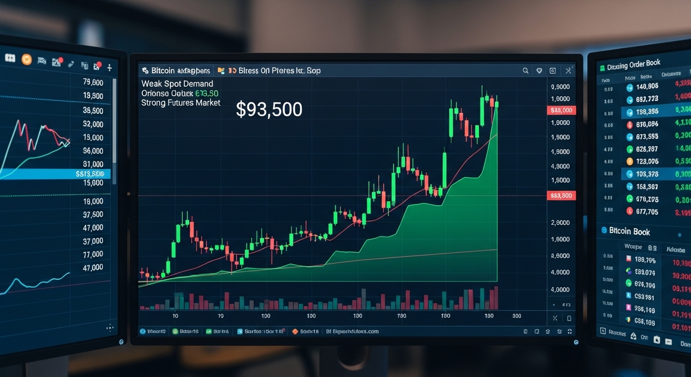 비트코인, 9만3,500달러 청산 유도로 단기 급등 시도…현물 수요는 부진
