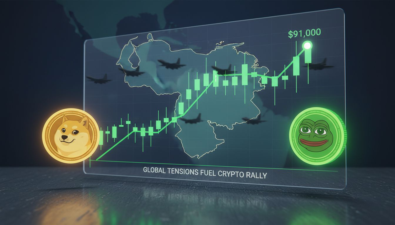 비트코인 $BTC, 91,000달러 찍고 조정…트럼프 군사 개입에 지정학 리스크 급등