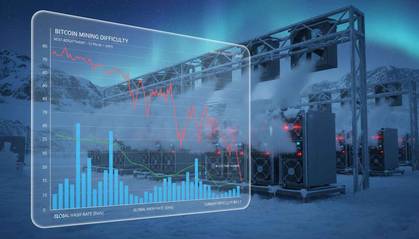 비트코인($BTC) 채굴 난이도 3.3% 하락… 해시레이트 감소세 이어져