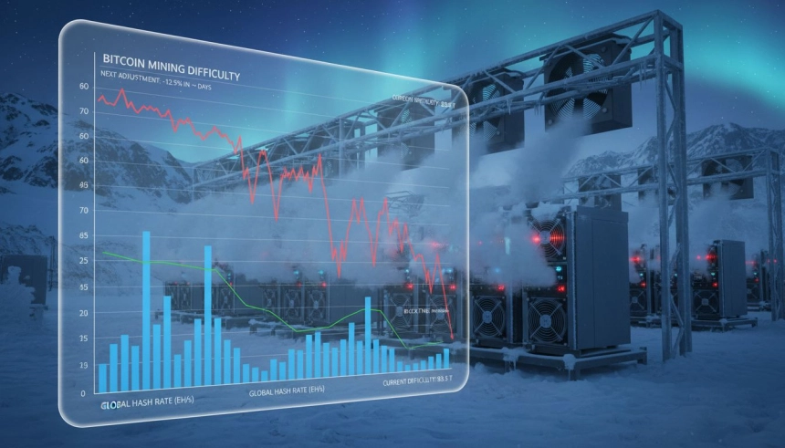 비트코인($BTC) 채굴 난이도 3.3% 하락… 해시레이트 감소세 이어져