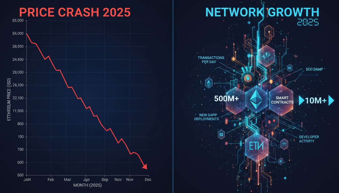 이더리움, 2025년 9개월 연속 하락…차트는 침체, 네트워크는 성장
