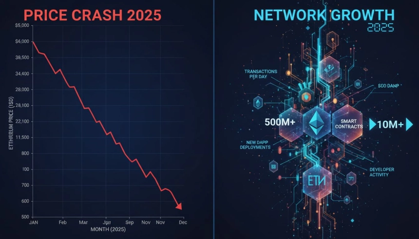 이더리움, 2025년 9개월 연속 하락…차트는 침체, 네트워크는 성장