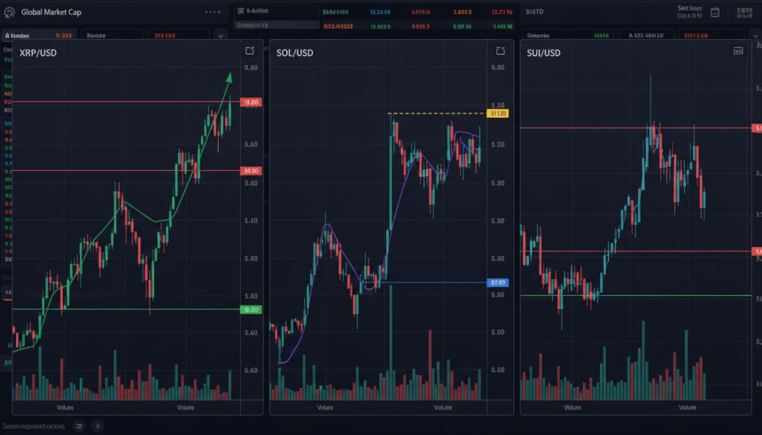 XRP·솔라나·수이, 단기 반등 가능하나 추세 전환까진 갈 길 멀다