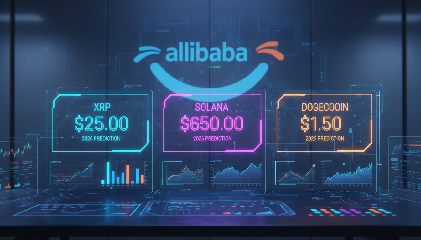 예측가치 총 770억 달러… 알리바바 AI, 'XRP 25달러·솔라나 650달러·도지 1.5달러 간다'