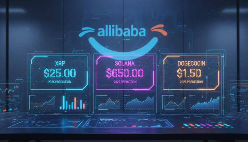  예측가치 총 770억 달러… 알리바바 AI, 'XRP 25달러·솔라나 650달러·도지 1.5달러 간다'