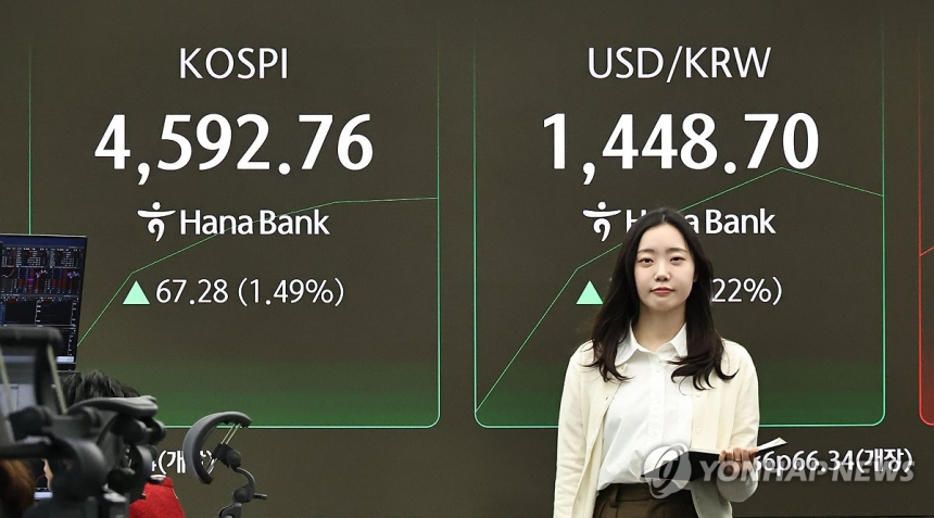 코스피 4,580 돌파 '역대 최고'…삼성전자·SK하이닉스에 외인 몰렸다