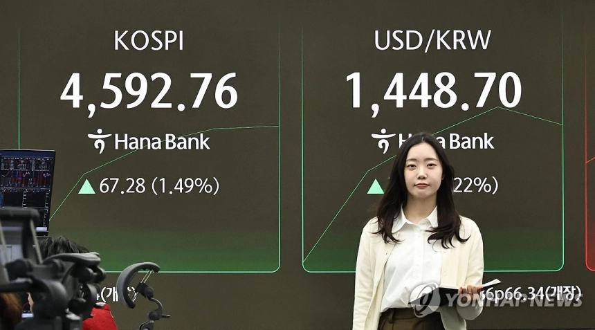 코스피 4,580 돌파 '역대 최고'…삼성전자·SK하이닉스에 외인 몰렸다