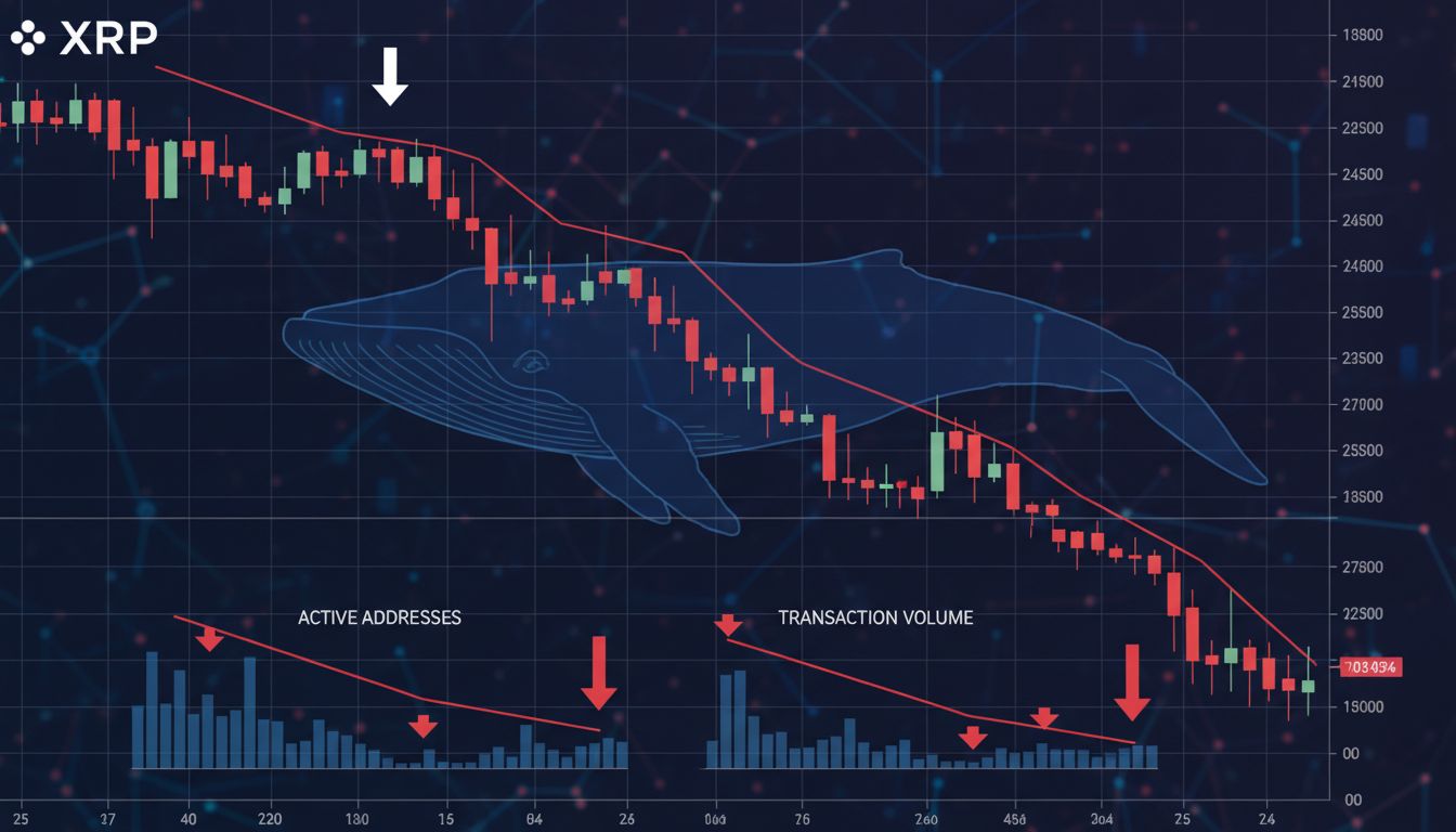XRP, 고래 매도에 최대 56% 하락 경고…기술적·기초적 위험 겹쳐